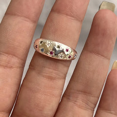 Lunivop Y2K Crystal Rings Kpop Heart Adjustable Ring Irregular Geometry Punk Vintage Rings For Women Girls New Fashion Jewelry