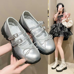 Lunivop Autumn Chunky Women Sports Shoes Fashion Bowknot Platform Mary Jane Sneakers Ladies Fashion Double Strap Casual Shoea