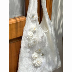 Lunivop Sweet Lace Cute Handbag Women Harajuku Rabbit Print Large Capacity Canvas Shoulder Bags Ladies Lolita Y2k Bag Aesthetic