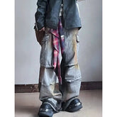 Lunivop Blue Womens Jeans High Waist Vintage Straight Baggy Casual Denim Pants Streetwear American Style Fashion Wide Leg Denim Trouser