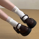 Lunivop Platform Thick Bottom Women Mary Jane Shoes Banquet Party Pumps Spring Autumn Women's Elegant JK Leather Shoes
