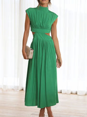 Lunivop Women Beach Maxi Long hollow out Dress Casual Fashion Summer Sexy V-neck Waist Midi Long Dress Vintage A-line Sundress vestidos