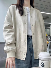 Lunivop Retro Corduroy Patchwork Jackets Women Fall Loose Long Sleeve Vintage Baseball Coats American Casual Streetwear Bf Solid Outwear