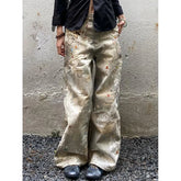 Lunivop American High Street Y2K Pattern Printed Washed Baggy Jeans Women Retro Street Washed Loose Casual Straight Wide Leg Jeans