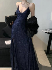 Lunivop Sexy Slim Luxury Gown Evening Dresses Elegant Backless V-Neck Split Party Dress Fashion Robe Birthday Party Autumn Spring New