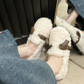 Lunivop Autumn Winter Women Cotton-padded Flat Shoes New 2025 Fashion Shallow Slip on Retro Style Ladies Comfort Soft Sole Loafers Shoes