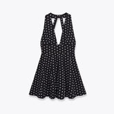 Lunivop Women Vintage Polka Dot Halter Dress Female Sexy Sleeveless A-line Short Dresses Casual Chic Backless Vestidos