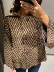 Lunivop Chic Fashion Knitted Jackets for Women Autumn Winter Long Sleeve Single-Breasted Short Coats High Street Casual New Jackets