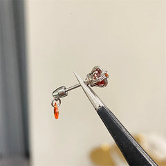Lunivop Red Zircon Crown 316L Stainless Steel Spiral Ear Bone Nail New Fashion Y2K Earrings for Women Ear Piercing Cochlea Jewelry