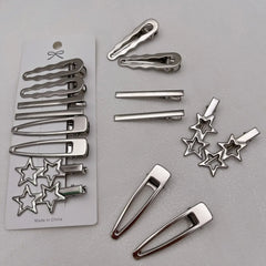 Lunivop Sliver Metal Hair Clips Women Girls Y2K Duckbill Hairpin Personality Bangs Side Headwear Barrettes Hairclip Styling Accessories