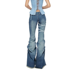 Lunivop Women's Hotsweet Casual Retro Wide Leg Baggy Denim Trouser Summer Korean Y2K 2000s Pants Harajuku High Waist Loose Jeans