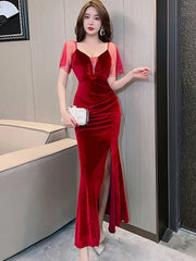 Lunivop Autumn Winter Blue Velvet Chic Diamonds Sheer Sexy Club Dress Women Elegant Luxury Long Robe Korean Bodycon Evening Dresses