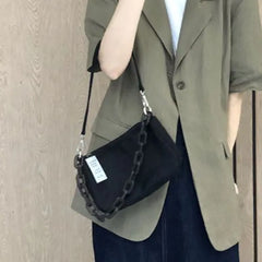 Lunivop Harajuku Blue Underarm Bag Purse Women Hot Girls Nylon Chic Casual Shoulder Bags Female Retro Summer Y2k Handbag New