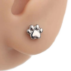 Lunivop 1pc Sweet Cute Bear Paw Lip Stud Stainless Steel Simple Labret Piercing Silver Color Cartilage Ins Fashon Body Jewelry Gifts