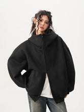 Lunivop Y2K Black Hoodies Women Streetwear Oversize Loose Long Sleeve Retro Sweatshirt American Harajuku Vintage Bf Tops Coats New