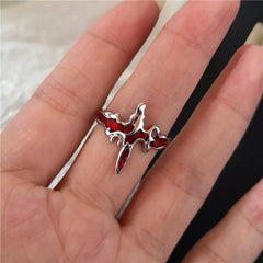 Lunivop Irregular Red Crystal Glass Heart Aesthetic Rings For Women Y2K Gothic Animal Spider Ring Creative Grunge Jewelry Accessories