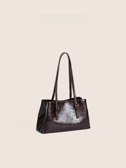 Lunivop High Quali Oil Wax Leather Tote Bag Large Capaci Commuter Simple oulder Bag Women Autumn Winter Sli Handbag