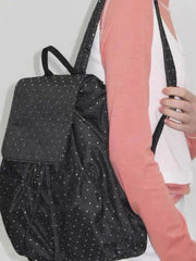 Lunivop New Polka Dot Large Capaci Commuter Bapa Dstring Trend Korean Sle Nylon Material round Box ape Casual Scene