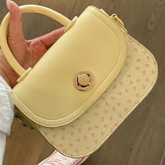 Lunivop Sweet Cute Yellow Handbag Women Floral Patchwork Large Capacity Saddle Bag Ladies Elegant Lightweight Versatile Crossbody Bags