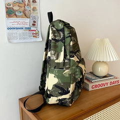 Lunivop Camouflage Backpacks For Women Large Capacity Waterproof Nylon School Bags Unisex Graffiti Leisure Or Travel Bags Green Satchels