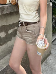 Lunivop American Vintage High Waist Denim Shorts Women Trendy Sexy Slim Spice Girls Shorts Personalized Streetwear Hop Pants