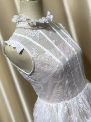 Lunivop Fashion Casual Lace Dress Women's Half High Collar Sleeveless A Line Dresses 2025 Summer New Tide