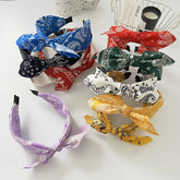 Lunivop Paisley Bandana Hairbands for Women Fashion Top Knotted Bow Headband Cute Rabbit Ear Turban Headwrap Hair Band Girls Accessories