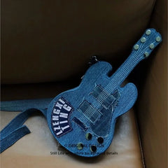 Lunivop Guitar Denim Messenger Bag Women High Street Star Canvas Chic Casual Crossbody Bags Female Retro Blue Messenger Bag Y2k