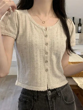 Lunivop Design Sensation Hollow out ort Knitted Top Women's Summer New Fre Sweet Anti-Aging Charming irt Korean Sle Slim Fit