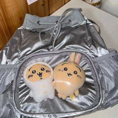 Lunivop Harajuku Silver Ita Bag Women New Japanese Style Pocket Chic Portable Y2k Backpack Female Hot Girls Backpacks Aesthetic