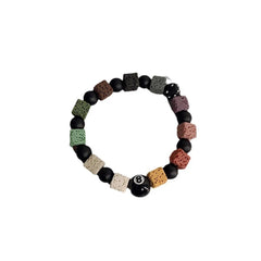Lunivop New Trendy Personality Black Eight Dice Beaded Bracelet for Women Niche Design Volcano Stone Bracelet Elegant Cool Party Jewelry