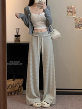 Lunivop Fleece Lined High Waist Wide Leg Jeans Women's Blue Grey Thickened Winter Warm Trousers with Front Pocket Bootcut Pants