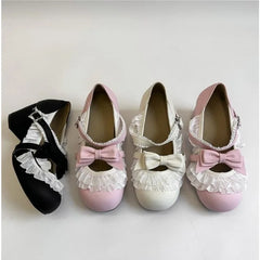 Lunivop Sweet Design Girl Thick Heel Women JK Mary Jane Shoes Butterfly-knot Chunky Lolita Shoes Spring Women Elegant Party Dress Pumps