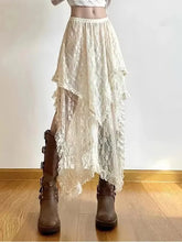 Lunivop Women Lace Skirt Vintage Y2K Aesthetic Summer Fashion High Waist Mid Skirts Ladies Holiday Outfits New