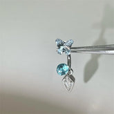 Lunivop 1PCS Exquisite Butterfly Zircon Pendant 316L Stainless Steel 1.2mm Annular Ear Bone Nail Earring for Women Y2K Auricle Jewelry