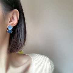 Lunivop New Fashion Simple Square Earrings for Women Vintage Silver Needle Studs Sweet Elegant Party Jewelry Gifts