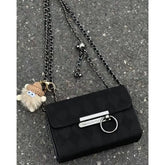 Lunivop Retro Black Shoulder Bags Women Vintage Velvet Chain Square Bag Handbag Ladies Versatile High Street Messenger Bag New