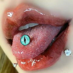 Lunivop Demon Eye Anti-Allergy Surgical Stainless Steel Tongue Rings for Women Men Tongue Barbells Fashion Piercing Body Jewelry