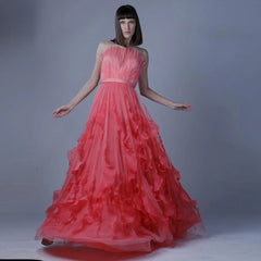 Lunivop Elegant Vintage A Line Sequins Ruffle Customize Formal Occasion Prom Dress Strapless Ruffles Long Tulle Evening Party Gowns