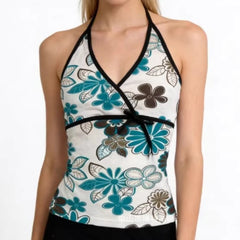 Lunivop Vintage Vacation Style Summer Halter Backless Tank Tops Y2k Fresh Print Thin Spice Women Camisole Euramerican Populat Tops