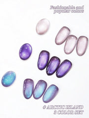 Lunivop 3Pcs 15ML Arctic Island Cat Eye gel nail polish, UV LED Curing, Long-acting Fast Drying UV Nail Art Gel - Ideal Gift for Women