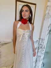 Lunivop Sexy Hollow Out Lace Bow Women Maxi Dress White Backless Single Breasted Dress Female Summer Slim Elegant Party Clubwear