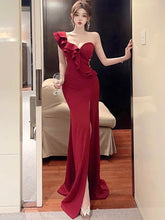 Lunivop Sexy Bodycon Robe Ruffles Sleeveless Long Dresses Women Wedding Evening Party Prom Vestidos High Split Slim Waist Summer New