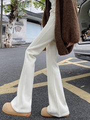 Lunivop High Waist Flared Pants Women's Faion Spring Slimming Hoof Pants Floor Length Trendy Trousers Casual Wear