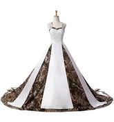 Lunivop Newest A-Line Sweetheart Camo Satin Wedding Dresses Gown Lace Up Plus Size Wedding Party Bridal Gowns