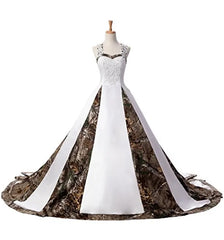 Lunivop Newest A-Line Sweetheart Camo Satin Wedding Dresses Gown Lace Up Plus Size Wedding Party Bridal Gowns