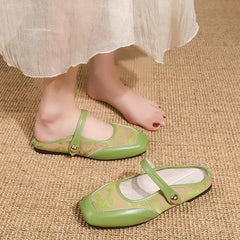 Lunivop Fashion Women's Shoes Ethnic Style Embroider Breathable Outdoor Casual Slippers Shoes for Women Flats Zapatos De Mujer