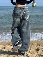 Lunivop Y2k 2000s Vintage Baggy Jeans Woman Harajuku Streetwear Oversize Denim Pants Korean Style Gyaru Grunge Hip Hop Trousers