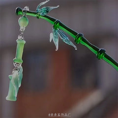 Lunivop Vintage Imitation Jade Bamboo Leaf Hair Stick Hairpin Headwear New Chinese Style Female Acrylic Hair Clasp Hair Accessories