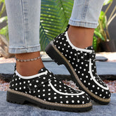 Lunivop Women's Large Size Fashionable Polka Dot Decorated Low-top Shoes Spring and Autumn New Velcro Design Casual Comfortable Loafers